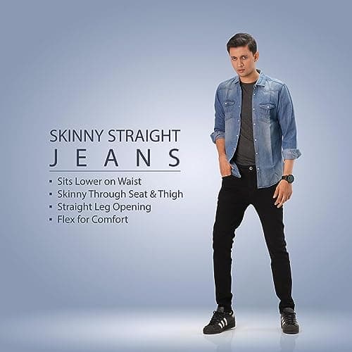 Alamo Men's Skinny Jeans - Classic Slim Fit Denim Jeans for Men