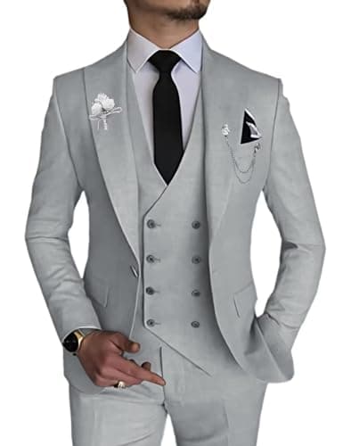 Slim Fit Double Breasted Men's Suit for Wedding and Events