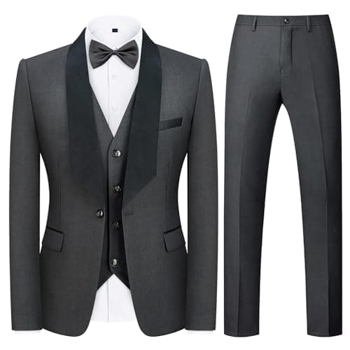 Rogers & Morris Men's 3 Piece Tuxedo Suit for Wedding & Prom