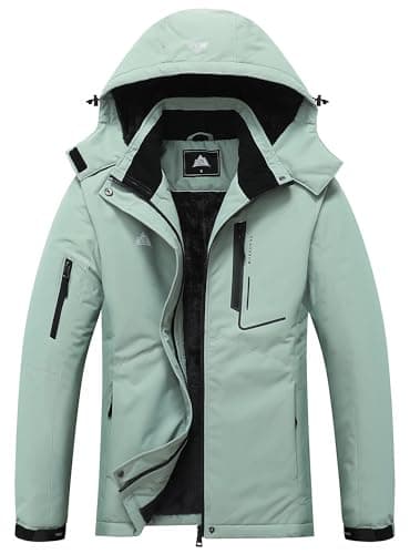 MOERDENG Women's Waterproof Hooded Ski Jacket