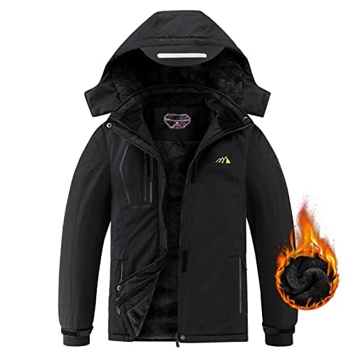 COOKFIP Kids' Waterproof Fleece Winter Snow Coat Windproof Hooded