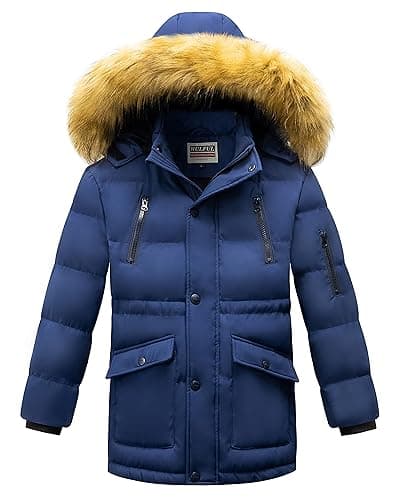 Boys' Winter Coat with Hood and Fleece Lining