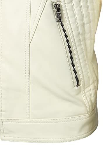 Black Hoodie Crew Leather Jacket for Men Motorcycle Coat