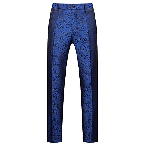 Kudoro Mens Slim Fit 3 Piece Tuxedo Suit Set for Prom Wedding Paisley Jacket Pants