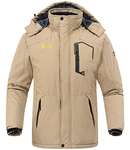Rdruko Men's Waterproof Insulated Fleece Ski Jacket for Winter Mountaineering