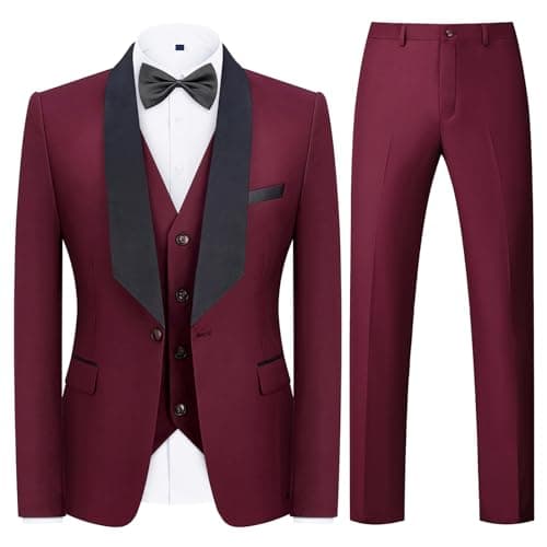 Rogers & Morris Men's 3 Piece Tuxedo Suit for Wedding & Prom