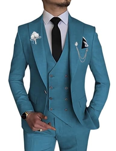 Slim Fit Double Breasted Men's Suit for Wedding and Events