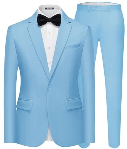 WEEN CHARM Men's Slim Fit 2-Piece Tuxedo Set