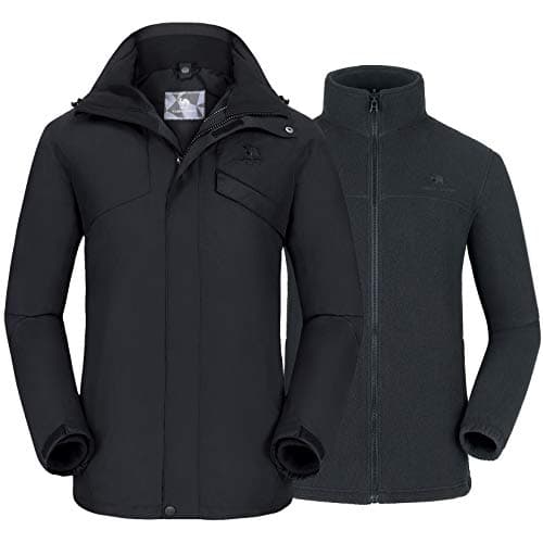 CAMEL CROWN Men's 3 in 1 Waterproof Winter Snow Jacket Windproof Hooded