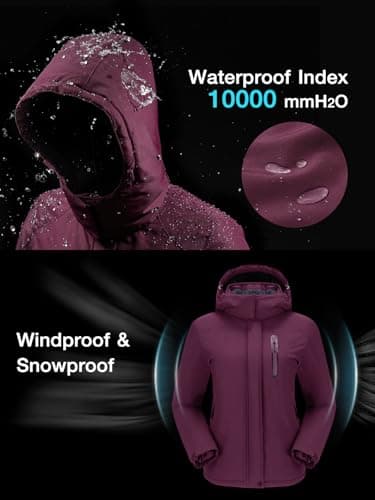 CAMEL CROWN Women's Winter Hooded Ski Jacket