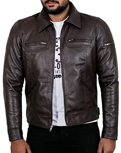 Laverapelle Men's Genuine Lambskin Leather Black Biker Jacket