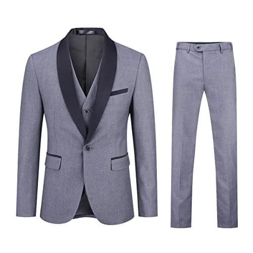 Boyland Men's Shawl Collar 1 Button Formal Suit for Wedding & Business