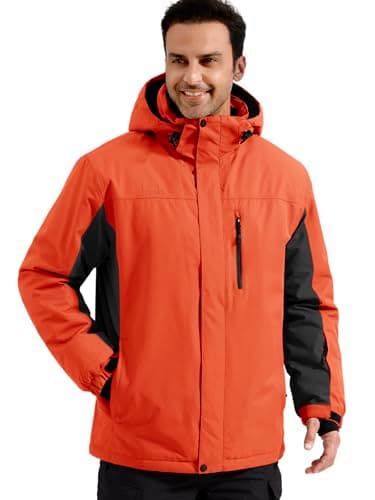 Men's Waterproof Ski Snow Jacket with Hood