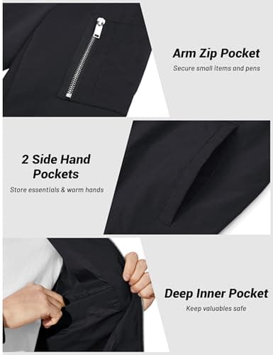 CRYSULLY Men's Lightweight Bomber Jacket for Spring Fall Casual Windbreaker