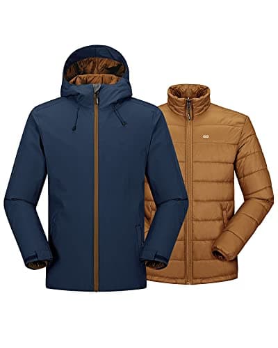 Men's 3-in-1 Waterproof Ski Jacket for Winter Sports