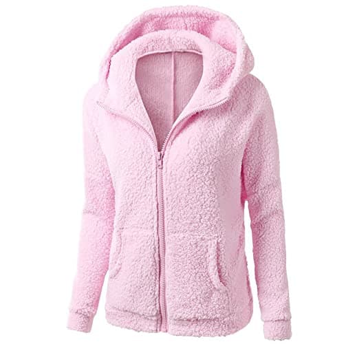 YMADREIG Women's 2023 Winter Fuzzy Fleece Zip-Up Hoodie Coats Plus Size Warm