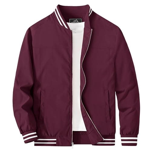 MAGCOMSEN Men's Lightweight Bomber Jacket Zip-Up Windbreaker
