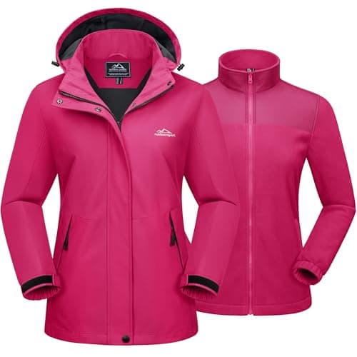 MAGCOMSEN Women's 3-in-1 Water Resistant Ski Jacket Winter Snow Coat