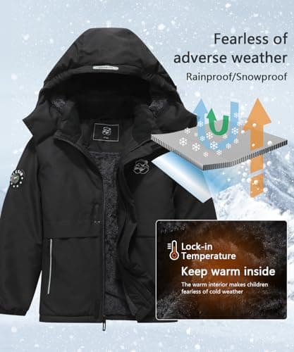 BYLESIN Boys' Waterproof Winter Ski Jacket