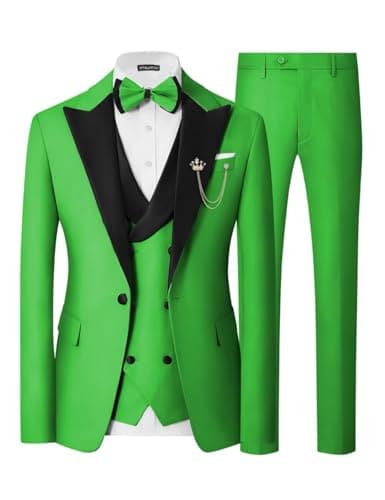 SPTALLFITJSV Mens Slim Fit Double Breasted Tuxedo Suit for Wedding Prom Dinner