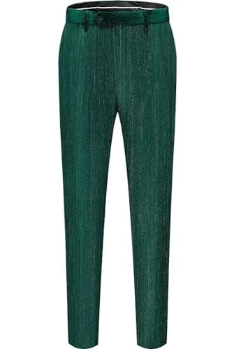 MAGE Mens Velvet Tuxedo Suit Set Slim Fit 2-Piece Party Jacket Pants