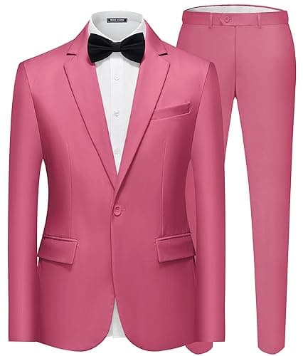 WEEN CHARM Men's Slim Fit 2-Piece Tuxedo Set