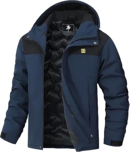 YYCABGTI Men's Warm Winter Ski Jacket Windproof & Waterproof Hickory Brown Snowboarding Coat