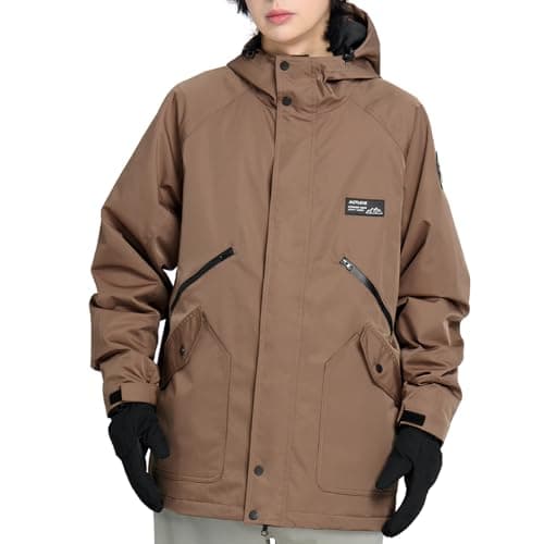 Actleis Men's Waterproof Winter Snowboarding Jacket Windproof Hooded Coat