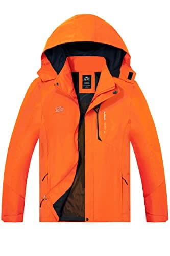 TEZO Men's Hooded Rain Jacket - Waterproof Hiking Windbreaker
