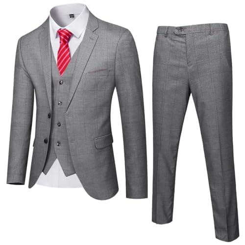 YND Men's Slim Fit 3 Piece Suit Set