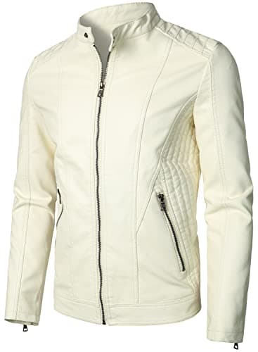 Black Hoodie Crew Leather Jacket for Men Motorcycle Coat