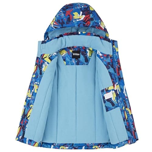 Vrilibo Boys' Waterproof Ski Jacket, Warm Fleece Winter Snow Coat