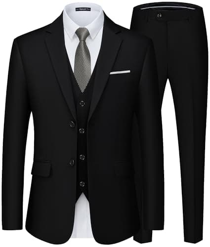 Saruit Men'sSlim Fit Tuxedo Suit 3PC 2-Button Prom Wedding Party