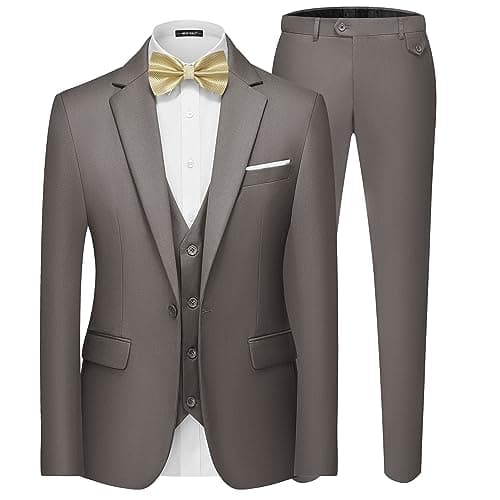 MAGE MALE Men's 3-Piece Slim Fit Suit Set: Elegant Blazer, Vest, and Pants