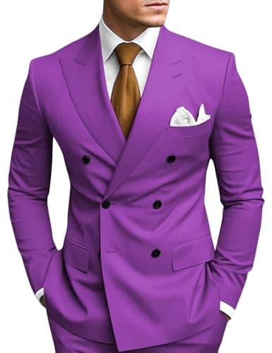 Double Breasted Suit Men Slim Fit 2 Piece Wedding Prom Set
