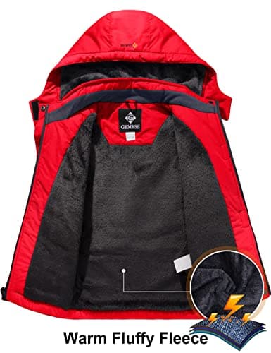 GEMYSE Boy's Waterproof Winter Snow Jacket with Hood and Fleece Liner
