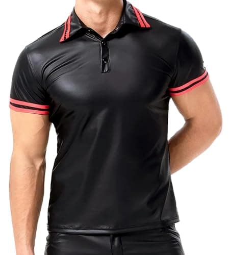 MALE SHINY PATENT LEATHER JACKET SLIM FIT NIGHTCLUB PARTY WEAR