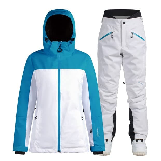 GSOU Women's Waterproof Snowsuit Ski Jacket and Pants Insulated Warm Winter Snowboarding