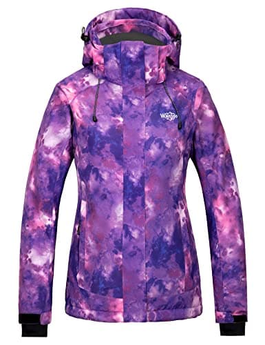 wantdo Women's Waterproof Ski Jacket Colorful Printed Warm Winter Parka