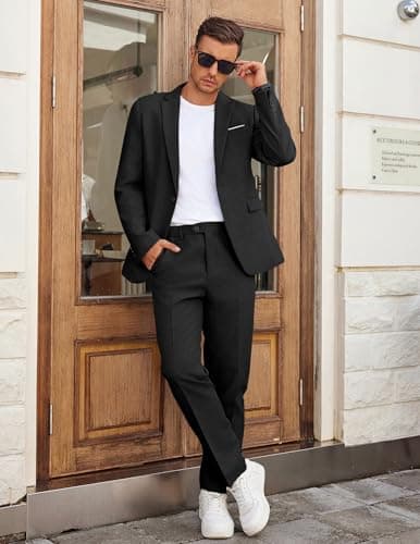 COOFANDY Men's Classic Fit 2-Piece Suit Set for Casual or Business Wear