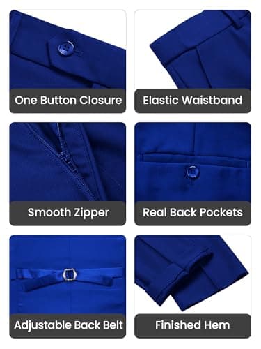 Saruit Men's Slim Fit 3-Piece Tuxedo Set for Prom and Weddings