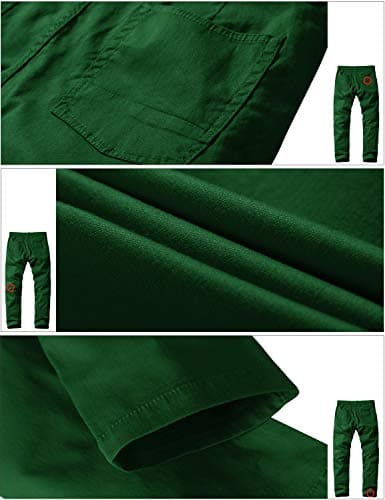 32 Size Men's Slim-Tapered Flat Front Grass Green Casual Pants