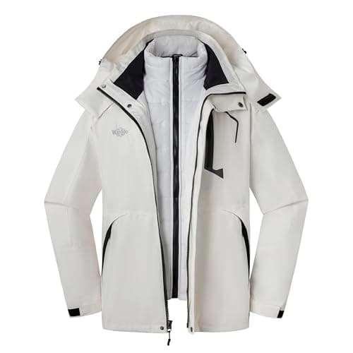 Wantdo Men's Waterproof 3-in-1 Ski Jacket Winter Snow Coat