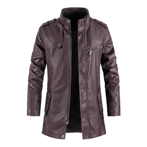 Men's Steampunk Motorcycle Faux Leather Mid-Length Jacket