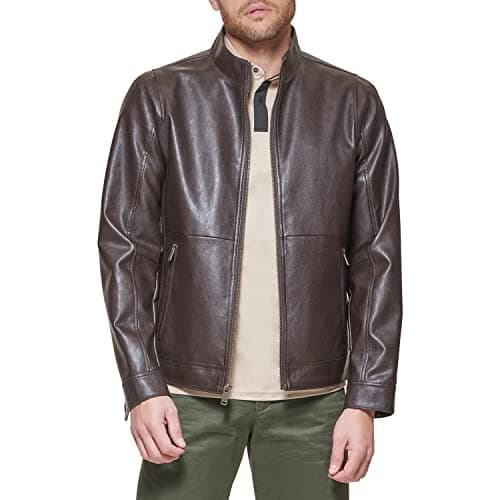 Men's Faux Leather Racer Jacket by DOCKERS