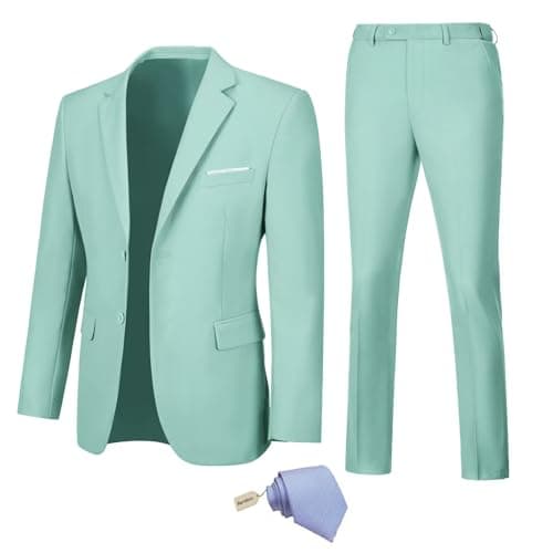 Fesenbo Men's Slim Fit 2-Piece Business Suit Blazer and Pants for Prom and Weddings