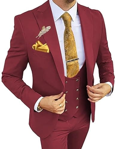 Wangyue 3-Piece Slim Fit Suits for Men