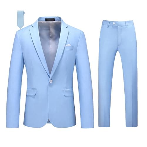 Mogu Men's Slim Fit 2-Piece Tuxedo Suit for Weddings and Formal Events