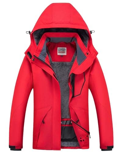 Women's Waterproof Winter Ski Jacket with Detachable Hood