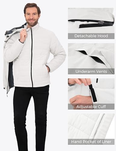 Wantdo Men's Waterproof 3-in-1 Ski & Snowboarding Jacket Windproof Warm Coat with Detachable Puffer